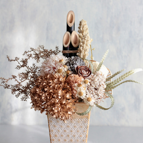 お正月 門松アレンジ シャビーシック 大人可愛い アーティフィシャル