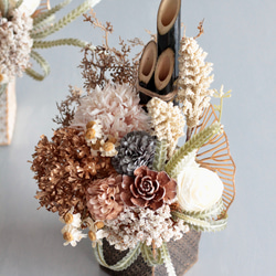 お正月 門松アレンジ シャビーシック 大人可愛い アーティフィシャルフラワー 玄関飾り 18枚目の画像