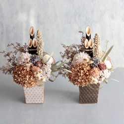 お正月 門松アレンジ シャビーシック 大人可愛い アーティフィシャルフラワー 玄関飾り 19枚目の画像