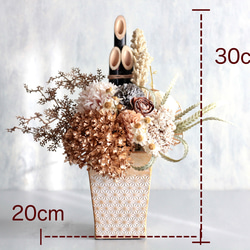 お正月 門松アレンジ シャビーシック 大人可愛い アーティフィシャルフラワー 玄関飾り 7枚目の画像