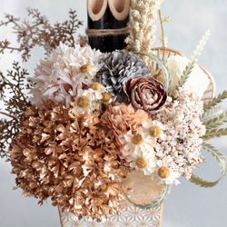 お正月 門松アレンジ シャビーシック 大人可愛い アーティフィシャルフラワー 玄関飾り 8枚目の画像