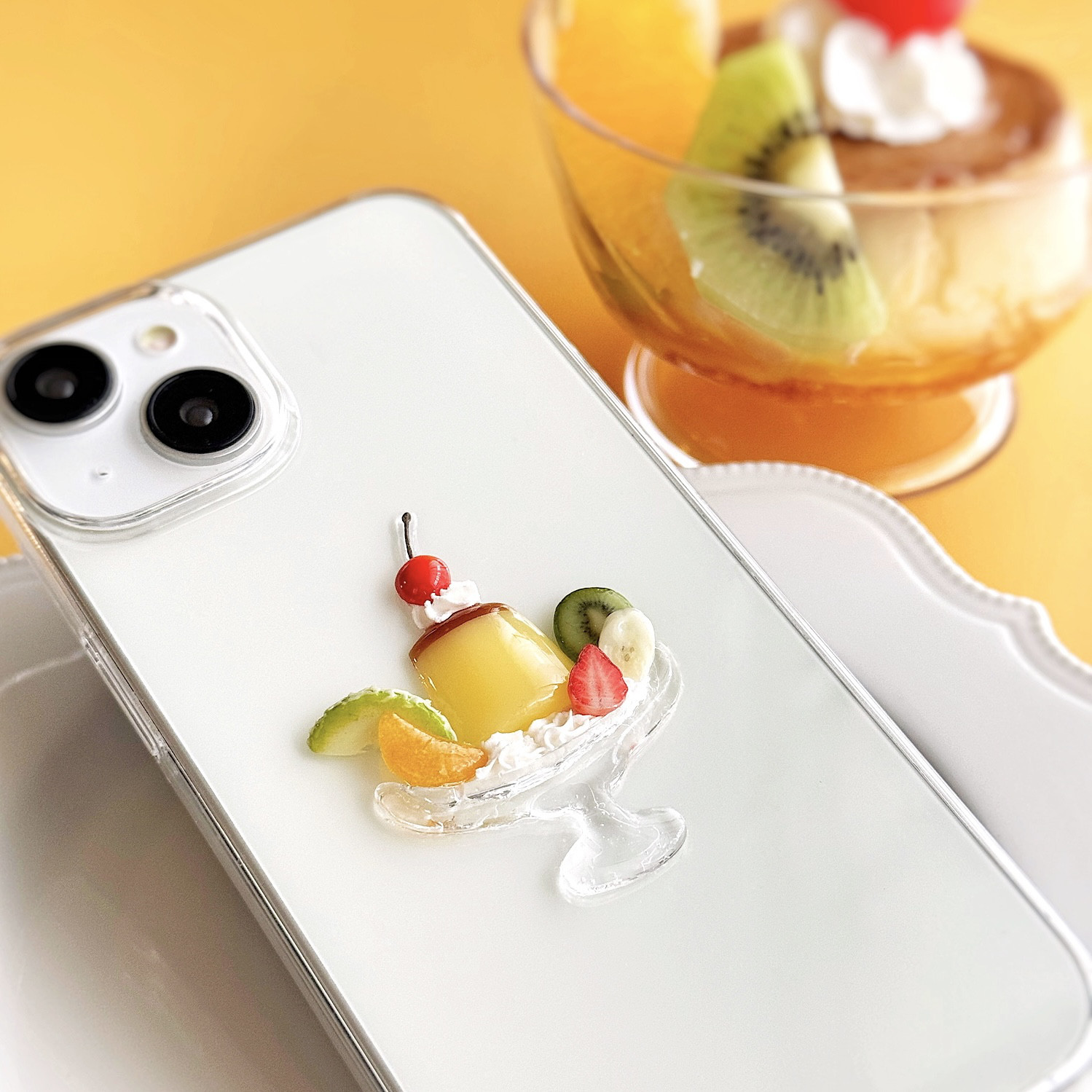 【全機種対応】 プリンアラモード iPhoneケース プリン レトロ 喫茶店 クリアスマホケース iPhone17