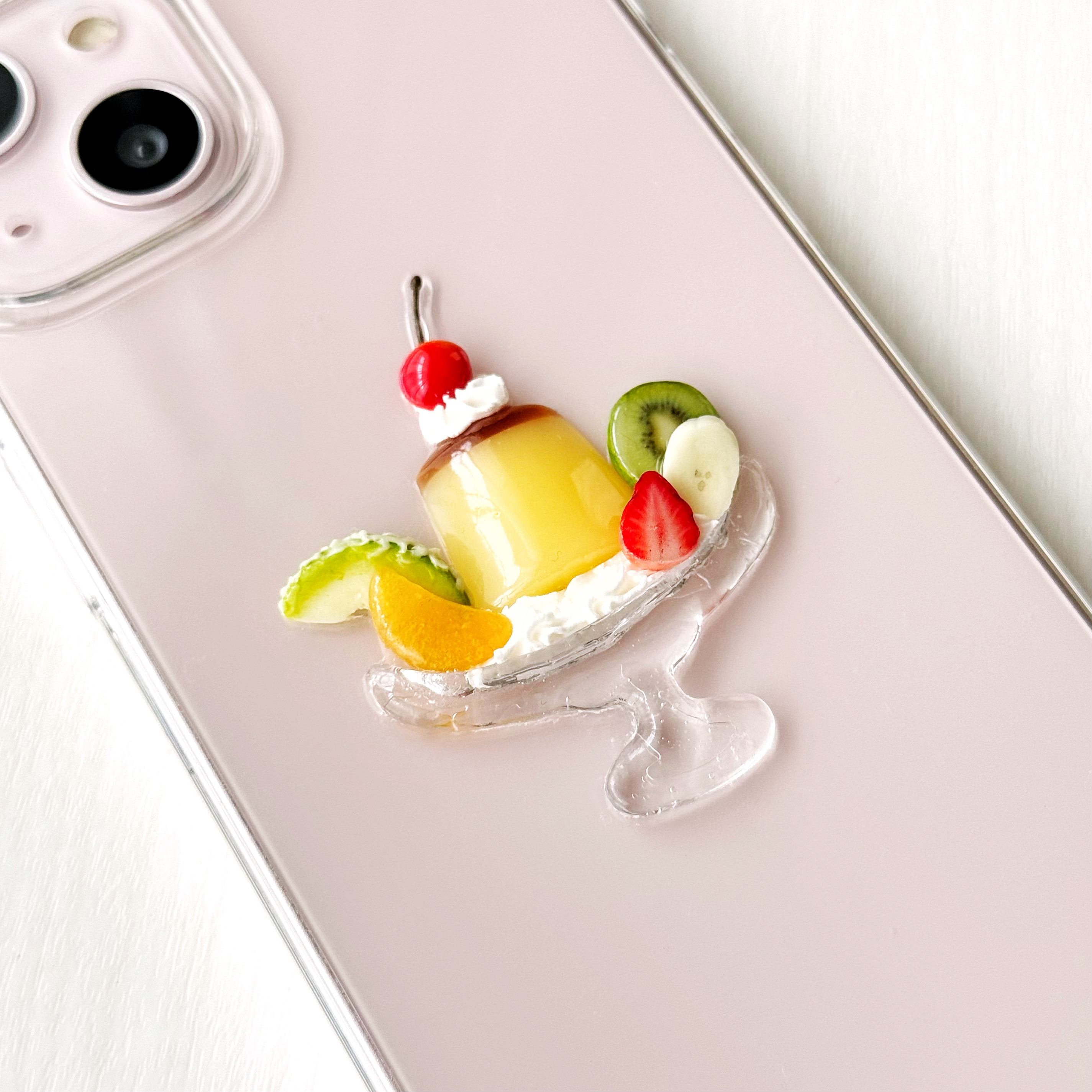 【全機種対応】 プリンアラモード iPhoneケース プリン レトロ 喫茶店 クリアスマホケース iPhone17