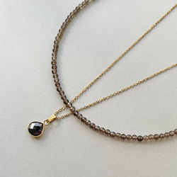 大人ブラウン】スモーキークォーツネックレスセット 秋色 天然石