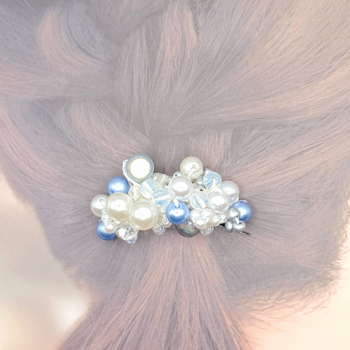 H146【薔薇ビーズジャラジャラビーズヘアゴム】ハンドメイド