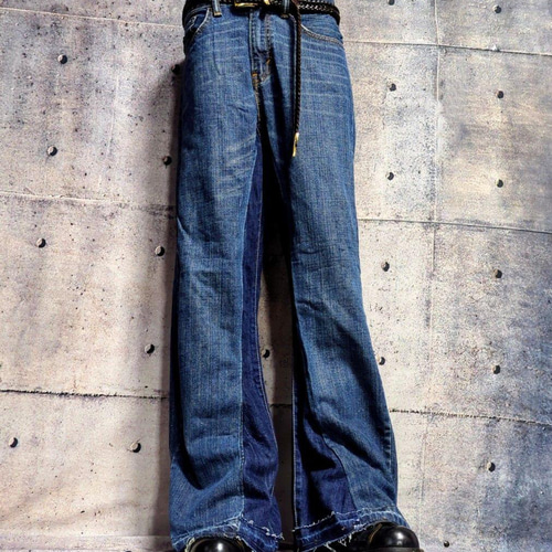 リメイクデニム パッチワーク フレアパンツ リメイクパンツ 再構築