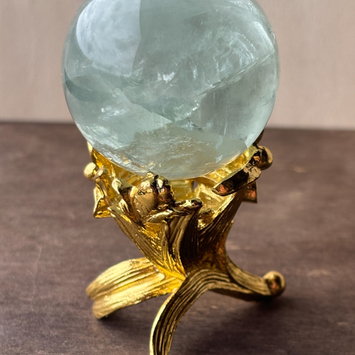 フローライトスフィア♡♡虹♡台座セットNo.10021 虹入り☆ライト