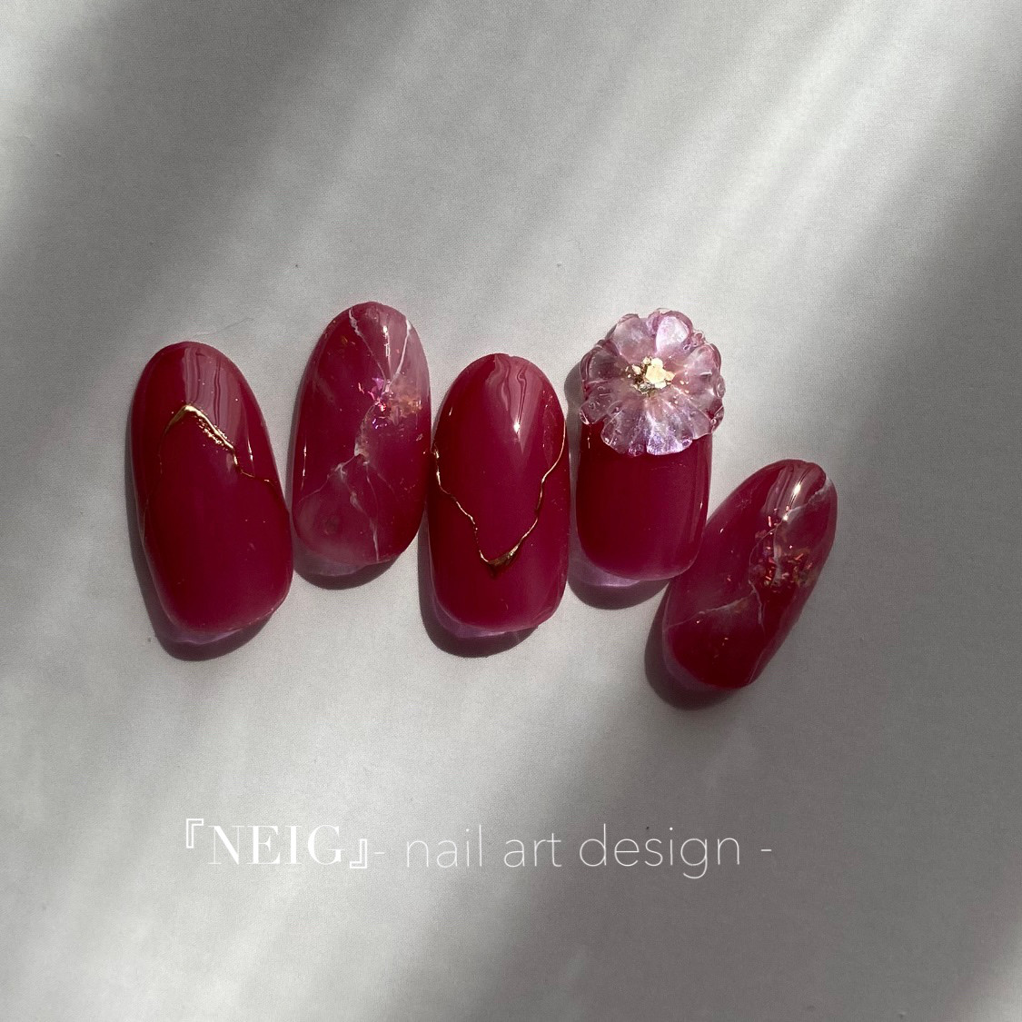 秋ネイル　ブライダルネイル　ミラーネイル　ニュアンスネイル　お呼ばれネイル　フラワーネイル　ぷっくりフラワー 4,620円