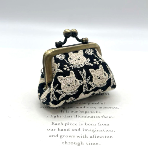 ꕤ受注生作品ꕤpjc/モノグラムクロッチくん黒/豆がま口 がま口