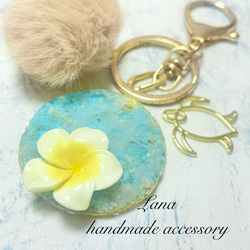冬のハワイアン プルメリアキーホルダー 海 キーリング Lana 通販