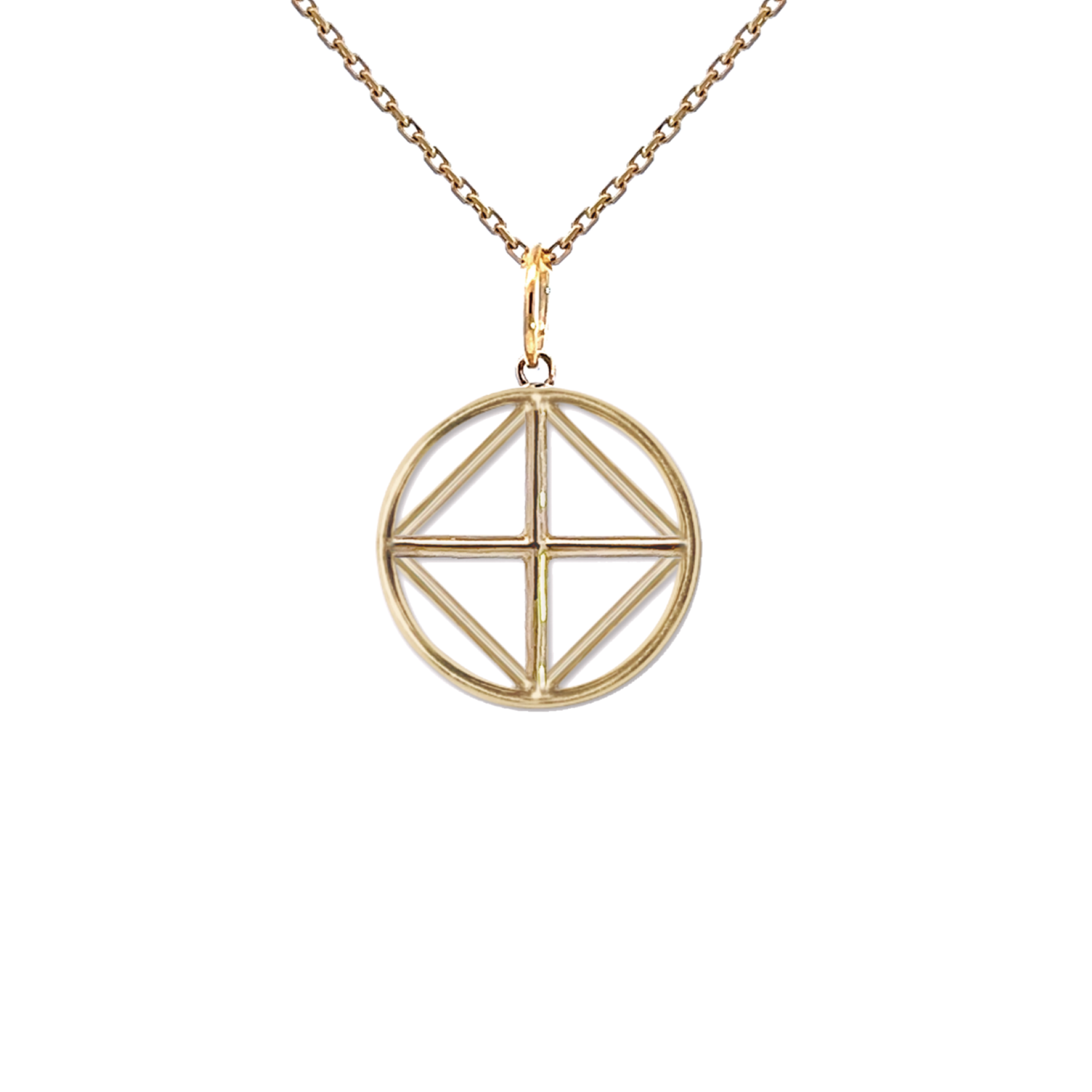 【受注制作】K10YG 16mm フトマニ ペンダントトップ