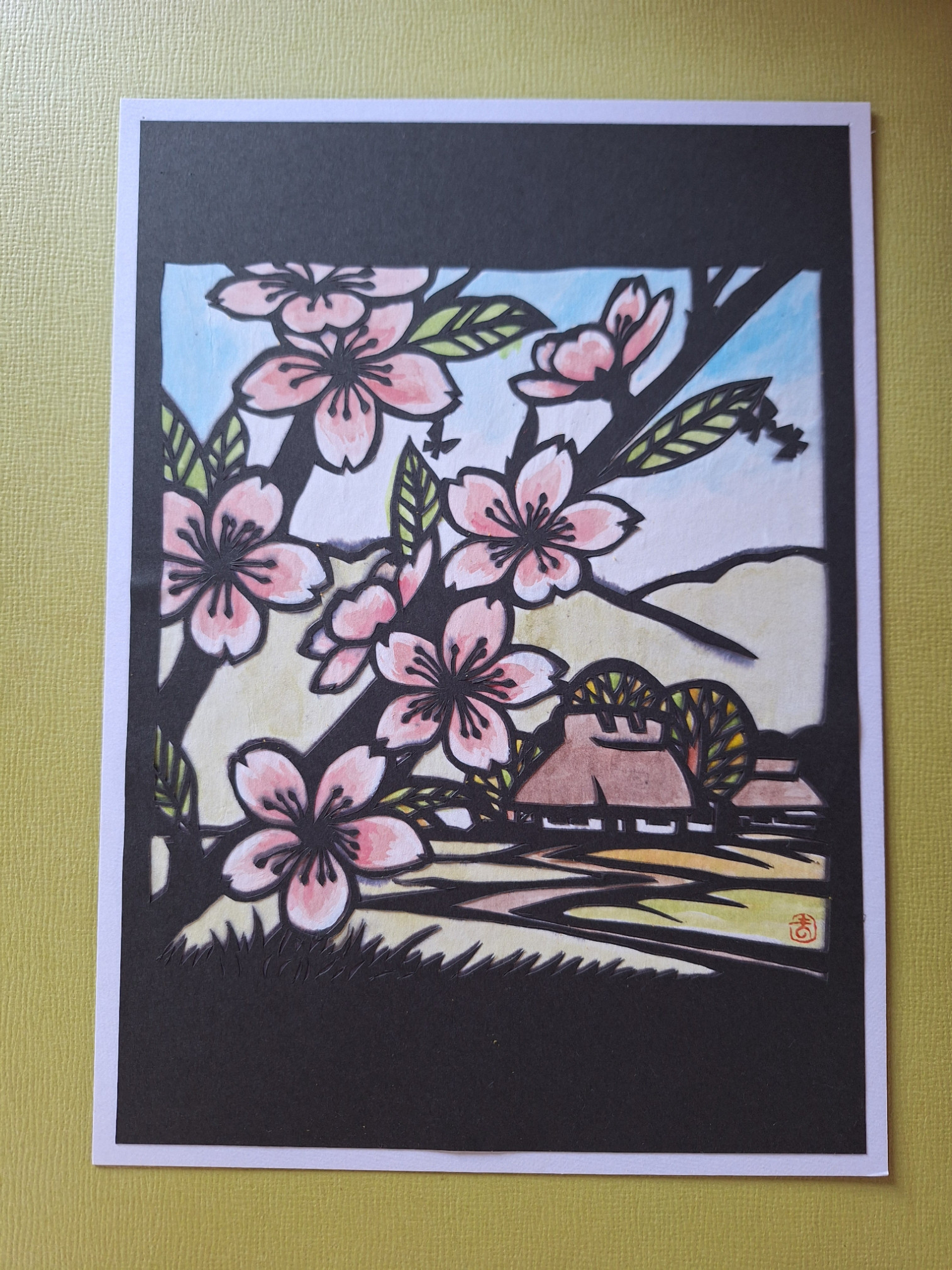 切り絵　田舎の四季/春夏秋冬４点セット 切り絵　田舎の四季/春夏秋冬４点セット