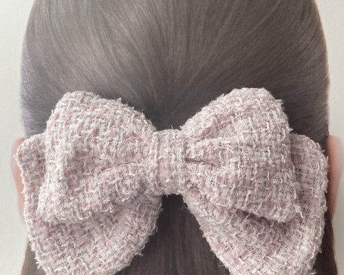 【sisterjane】ヘアバレッタ ツイード リボン 花柄 ブルー ツイードリボンバレッタ［ピンク］ バレッタ I & AM 通販