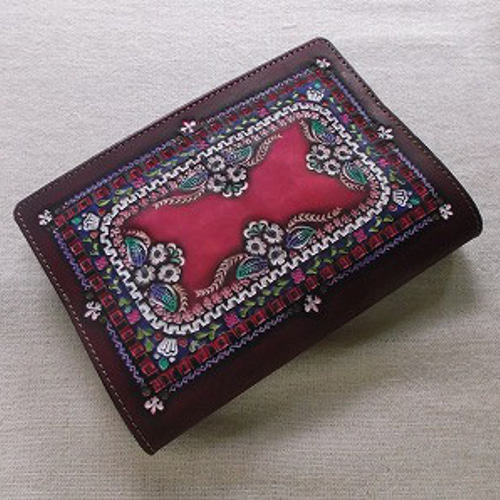 文庫サイズブックカバー 刻印,拭き染め 牛革 本牛革・ブックカバー