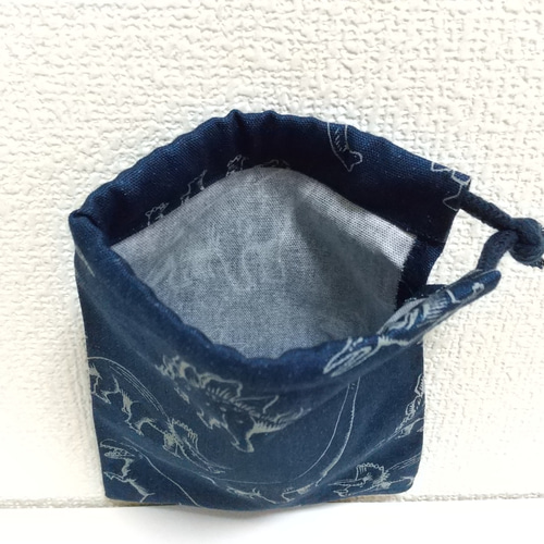 B...様　確認用　恐竜 ネイビー　デニム　ブルー　巾着袋　大きい　大きめ B様 確認用 恐竜 ネイビー デニム ブルー 巾着袋 大きい