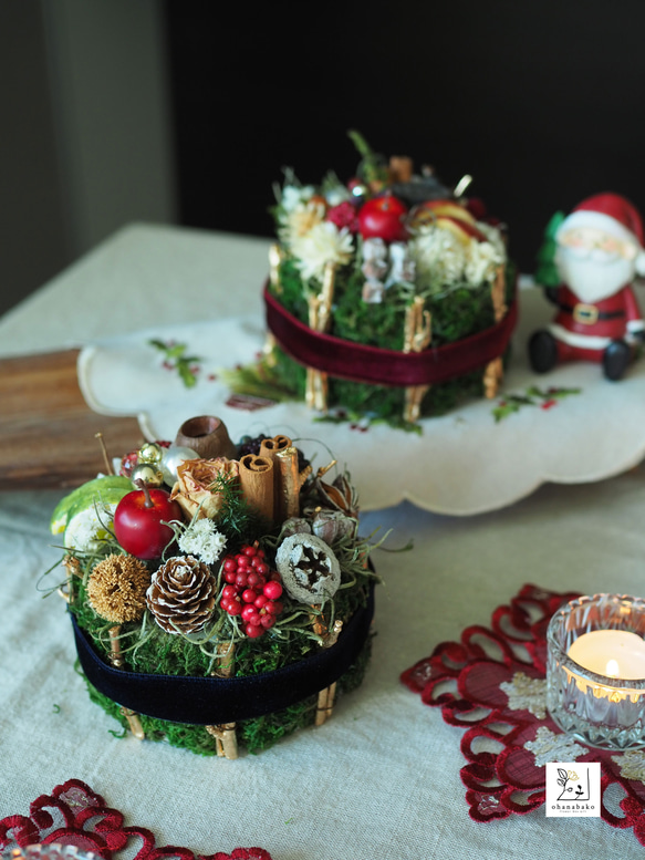 クリスマス/インテリアフラワー》プリザーブドフラワードライフラワー  