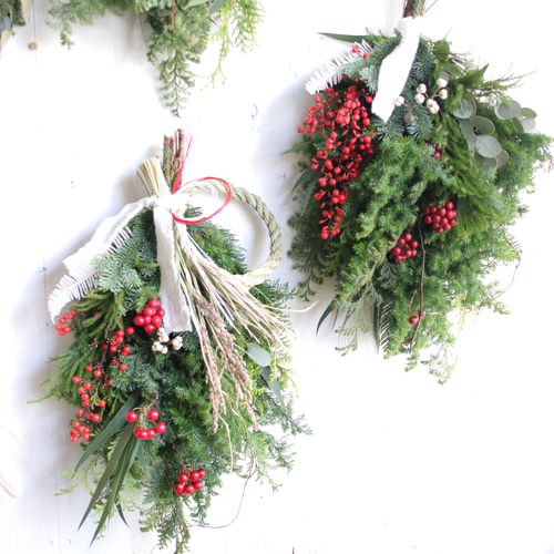 針葉樹と稲藁の清々しい香り 2wayフレッシュクリスマスと国産しめ縄