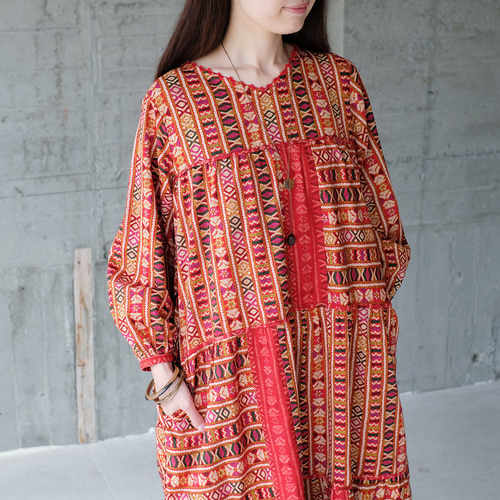 2025再販】甘くないティアード♡刺繍柄パッチワークワンピース （24w