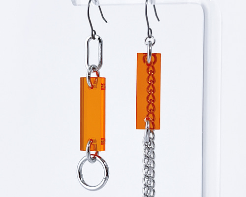 Modern Mosaic_orange】ピアス・イヤリング│アクリル