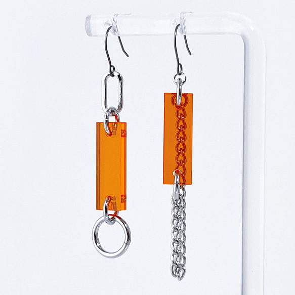 Modern Mosaic_orange】ピアス・イヤリング│アクリル