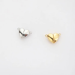 316L サージカルステンレス 12mm マグネット Heart クラスプ 留め具 1ペア ◎ゴールド 2枚目の画像