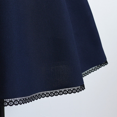 選べる5色◎3サイズあります】裾レース ニットフレアスカート