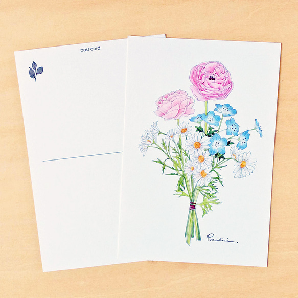 ポストカードセット　誕生花の花束　1月～6月 2枚目の画像