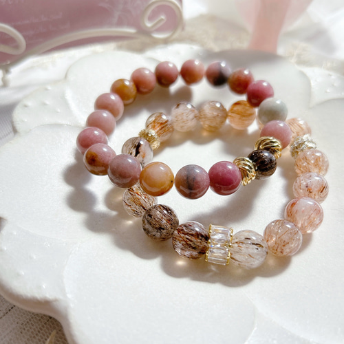 フォリエーテッドマイカインクォーツ 天然石ブレスレット デザブレ