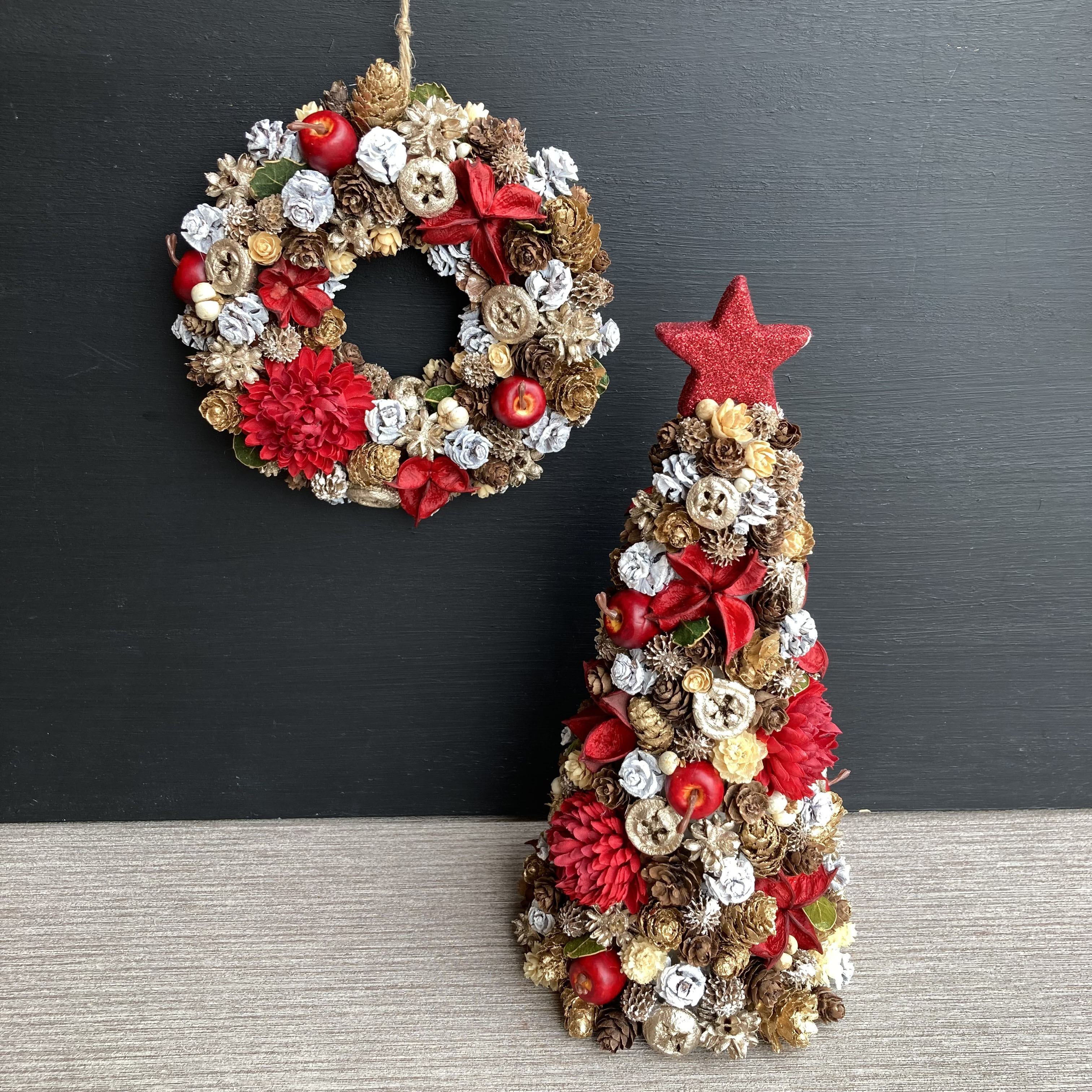 #33 ✧︎*。一点物✧︎*。木の実と小枝のボタニカルワイヤーリース ナチュラル