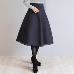 選べる5色◎3サイズあります】裾レース ニットフレアスカート