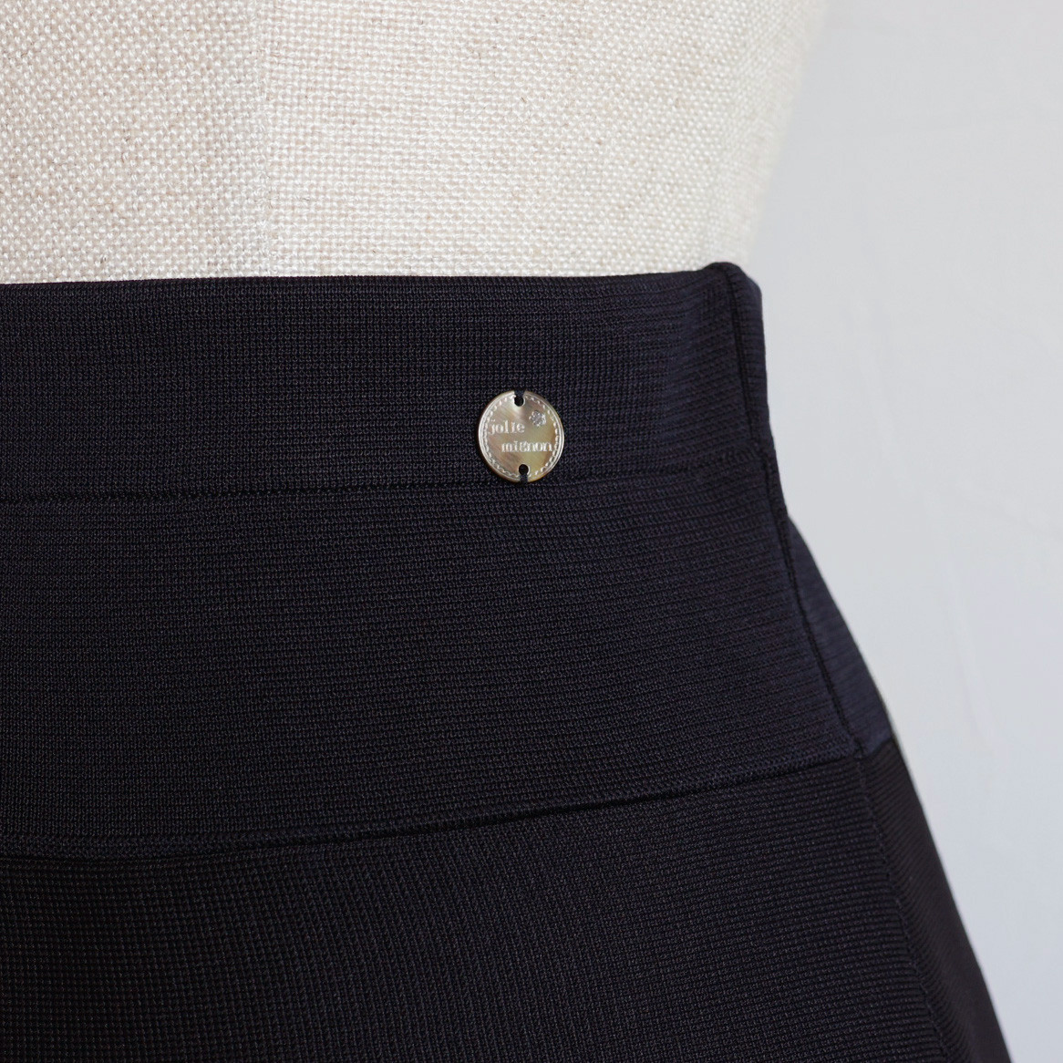 【選べる5色◎3サイズあります】裾レース ニットフレアスカート【ブラック】