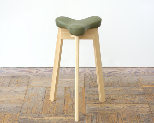 【美品】美姿勢 マタ美 スツール オリーブ キッチンスツール マタ美 SH620 (ナチュラル×オリーブ) 椅子（チェアー