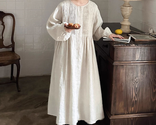 ハンドメイド作家さん　リネンワンピース c74e0af1bcfd8982cd04c0da4a087e