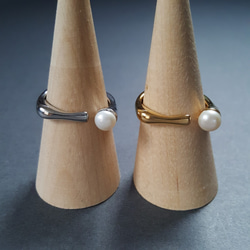 1pcs] オール ステンレス 淡水パール スクエア リング 約12号