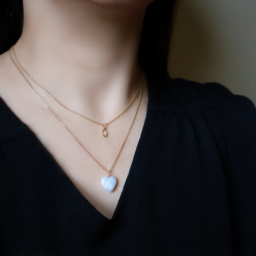 10月誕生石》プレシャスオパール しずく 一粒 ネックレス 14kgf