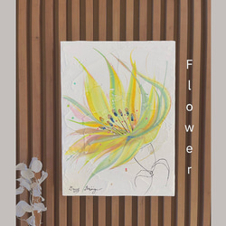 アクリル画　インテリア　アート flower 【原画/木製パネルP8/アクリル画】インテリア テクスチャー