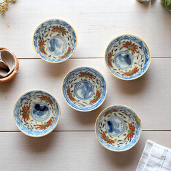 明治赤絵九谷三ッ鉢 送料込み 明治赤絵九谷三ッ鉢 送料込み