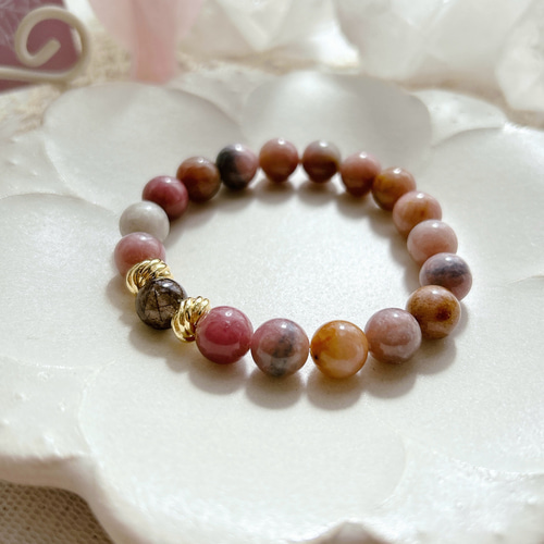 【美品・1点限り】トルマリンルチルクォーツ 天然石ブレスレット 約10.5mm 理性 知性 知恵 幸せ 浄化 リラックス ヒーリング 治癒力 天然石