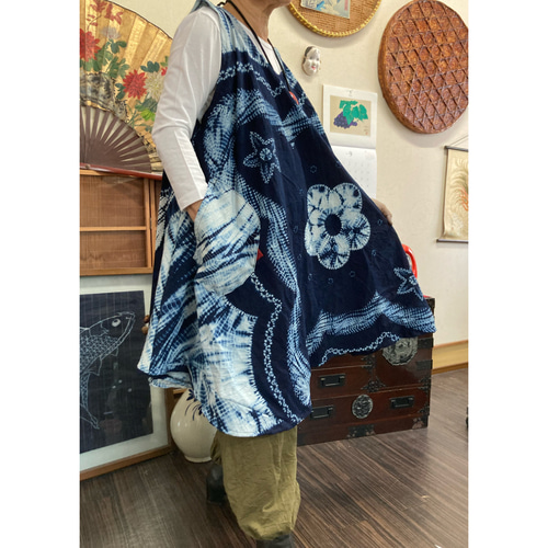 一点もの☆SAYOCAFEパッチワークのワンピース＋付け襟セット