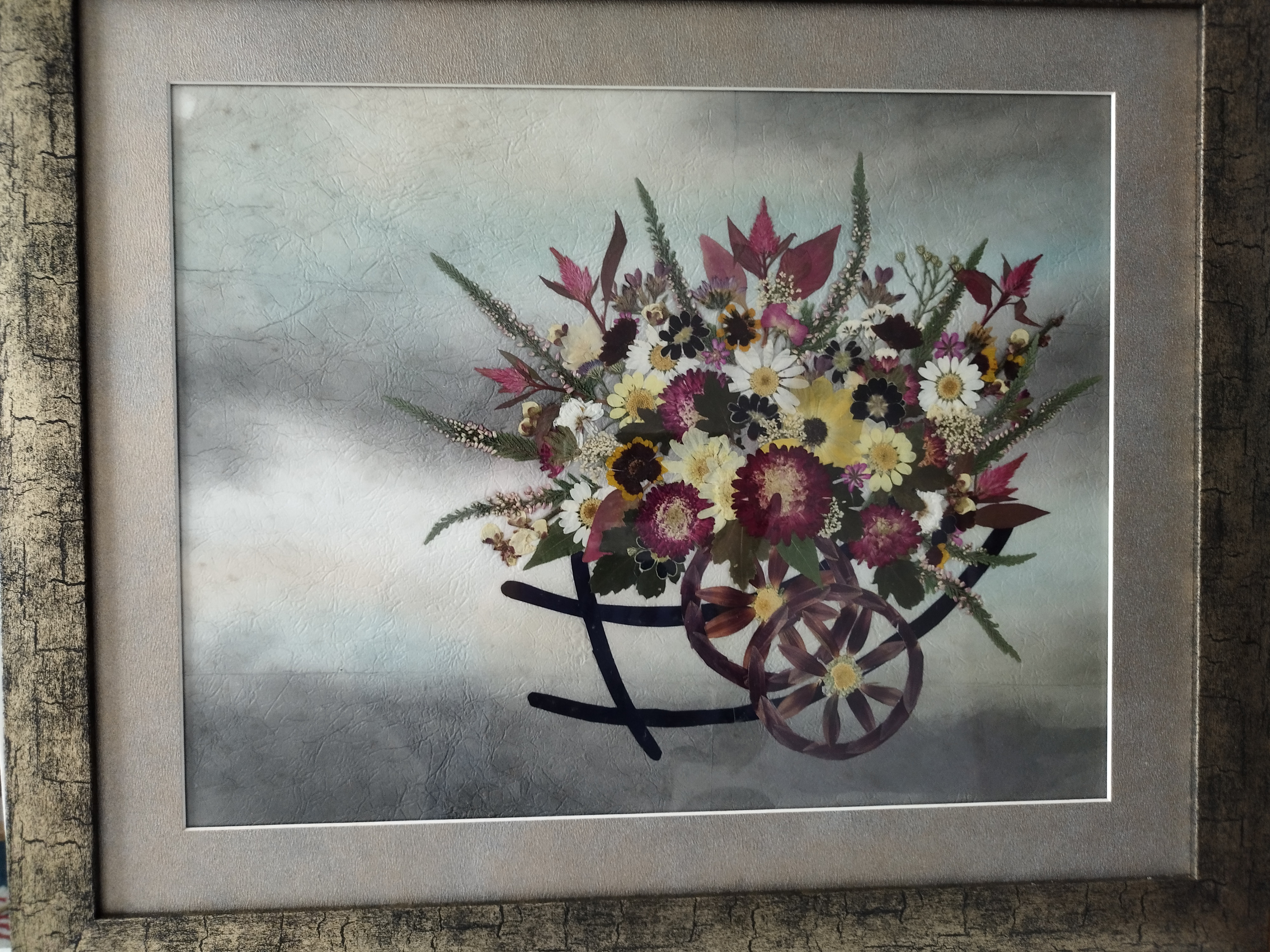 押花アート「御所車」