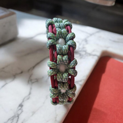 パラコードリード❥エレガント❥ブラック×ホワイト　キラキラビーズ　お花 №039 b359bf46d18651dd460bef4810abf2