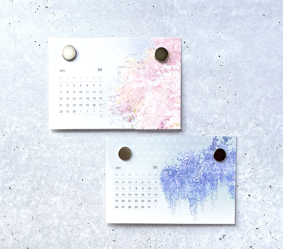 2026年版 -選んで飾れる- 花と草木のイラストカレンダー (ハガキサイズ・イラスト6種) 6枚目の画像