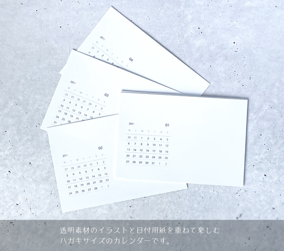 2026年版 -選んで飾れる- 花と草木のイラストカレンダー (ハガキサイズ・イラスト6種) 2枚目の画像