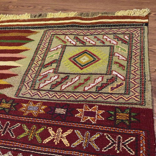 ペルシャオールドキリム リビングサイズ No:KZN-157(トライバルラグ