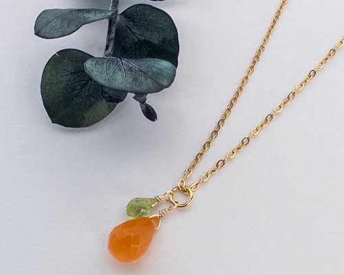 小さな花束 カーネリアン ペリドット ペンダント ネックレス ＊fiore