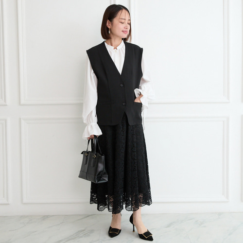 式典〜普段着も◎ 大人可愛い 袖リボン ブラウス ホワイト シワになり