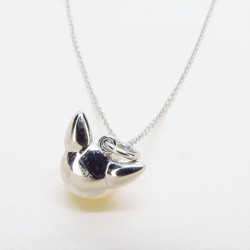 猫*髭様 ◎12739.3 NON NON 淡水パール ネックレス 750刻印 シルバー925 ひげつき猫耳パールのペンダント型ネックレス 淡水