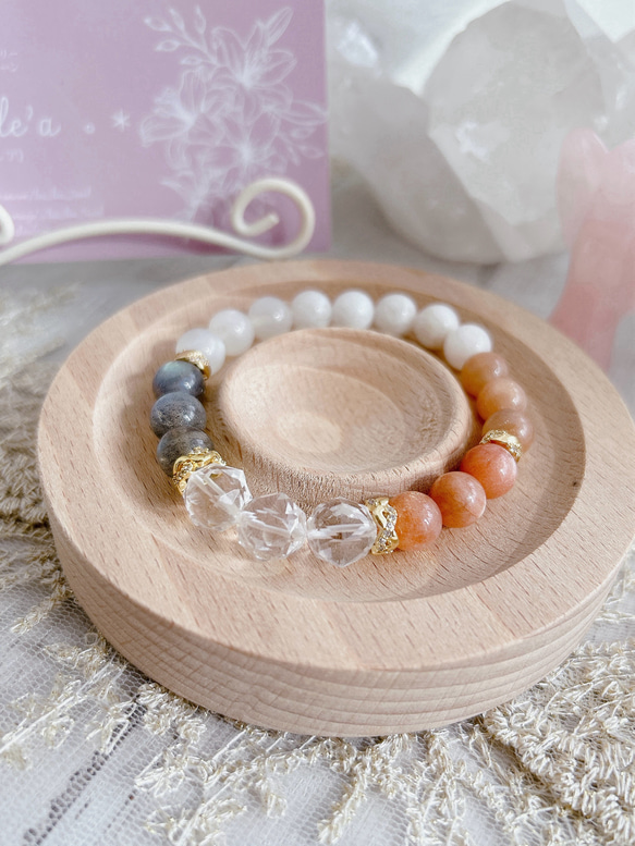 ムーンストーン＆サンムーンストーン＆ラブラドライト＆水晶