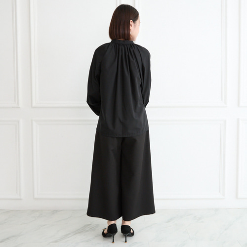 式典〜普段着も◎ 大人可愛い 袖リボン ブラウス ブラックシワになり