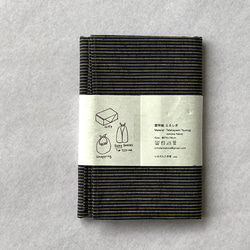 館林紬 ふろしき 紺白黄千筋【群馬産織物】 2枚目の画像